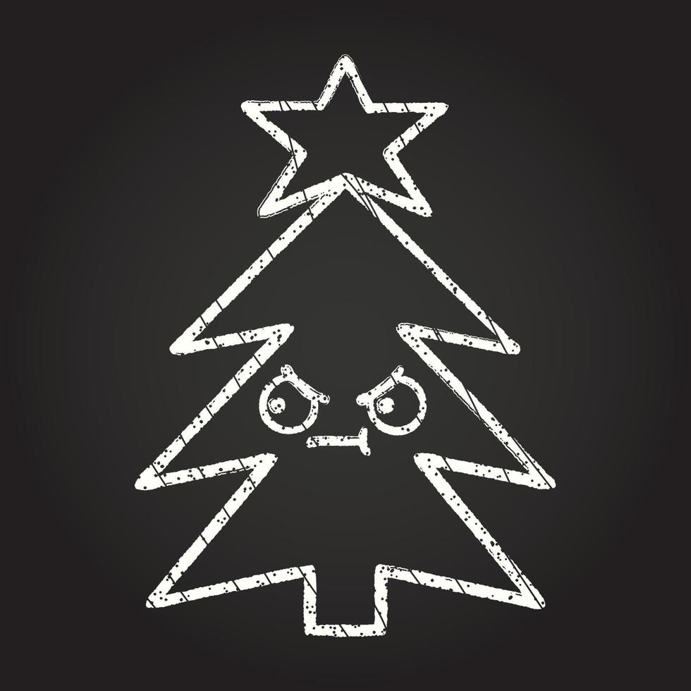 kerstboom krijt tekening vector