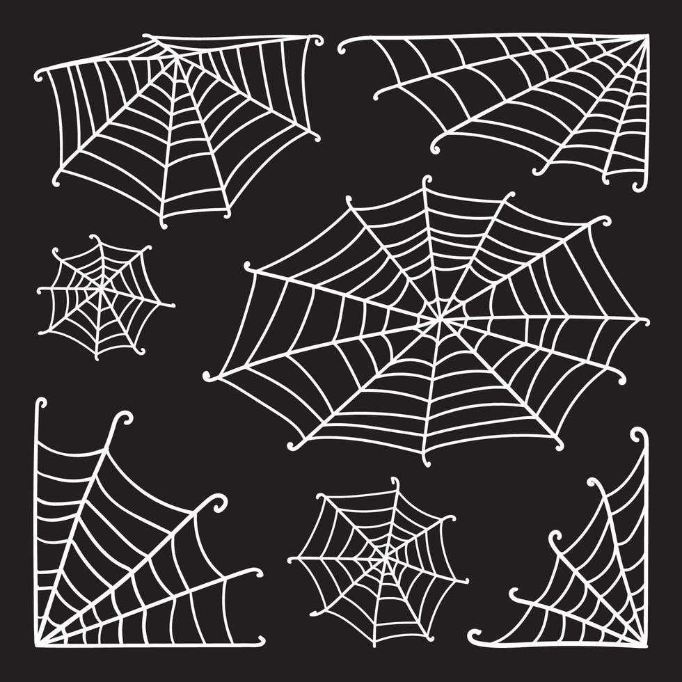 reeks van spin web en halloween spinneweb decoratie voor spinnenweb eng ontwerp vector