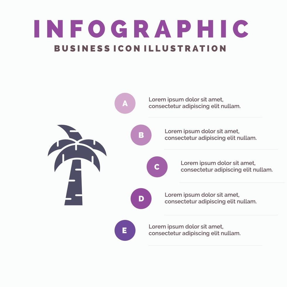 palm boom Brazilië infographics presentatie sjabloon 5 stappen presentatie vector