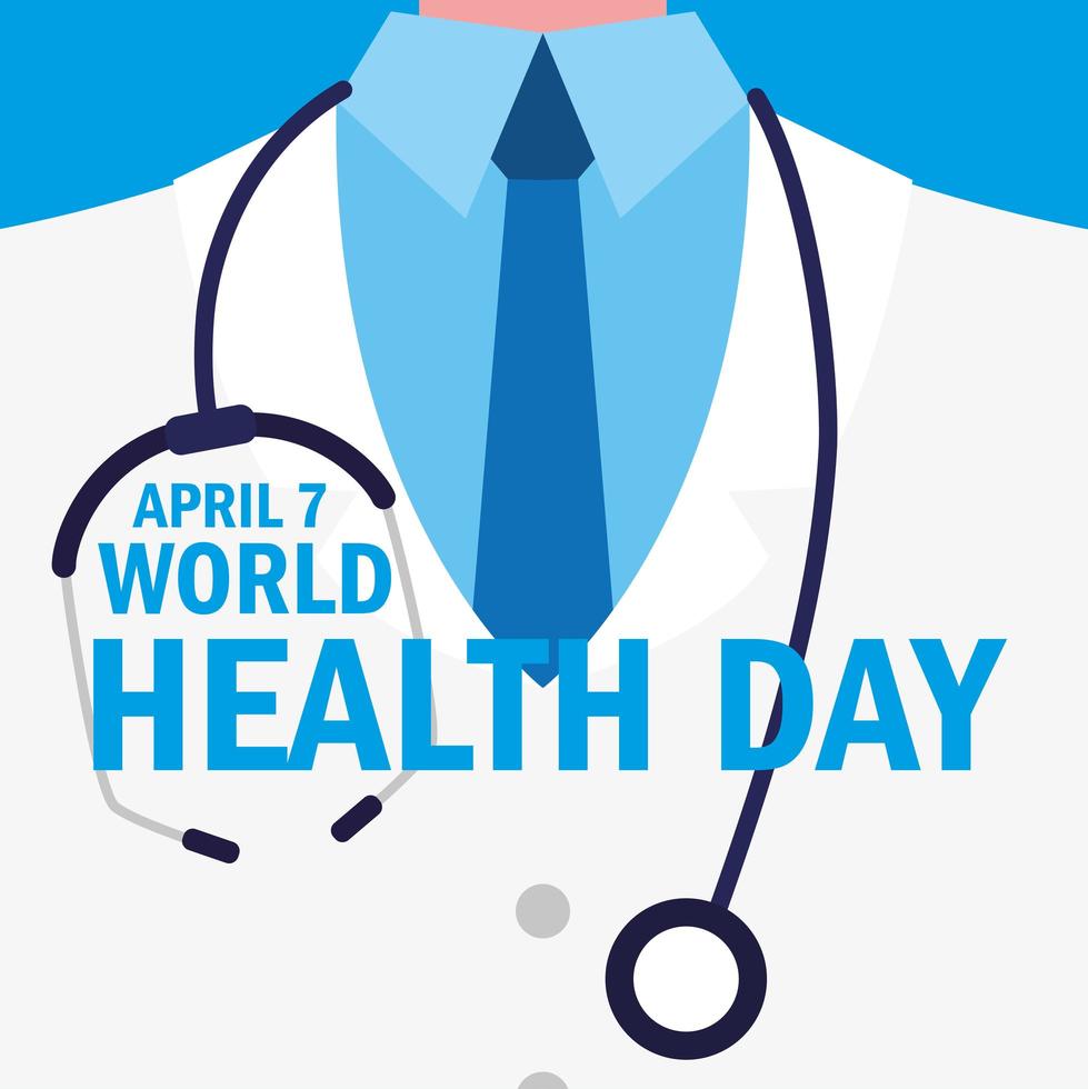 wereldgezondheidsdag kaart met arts vector