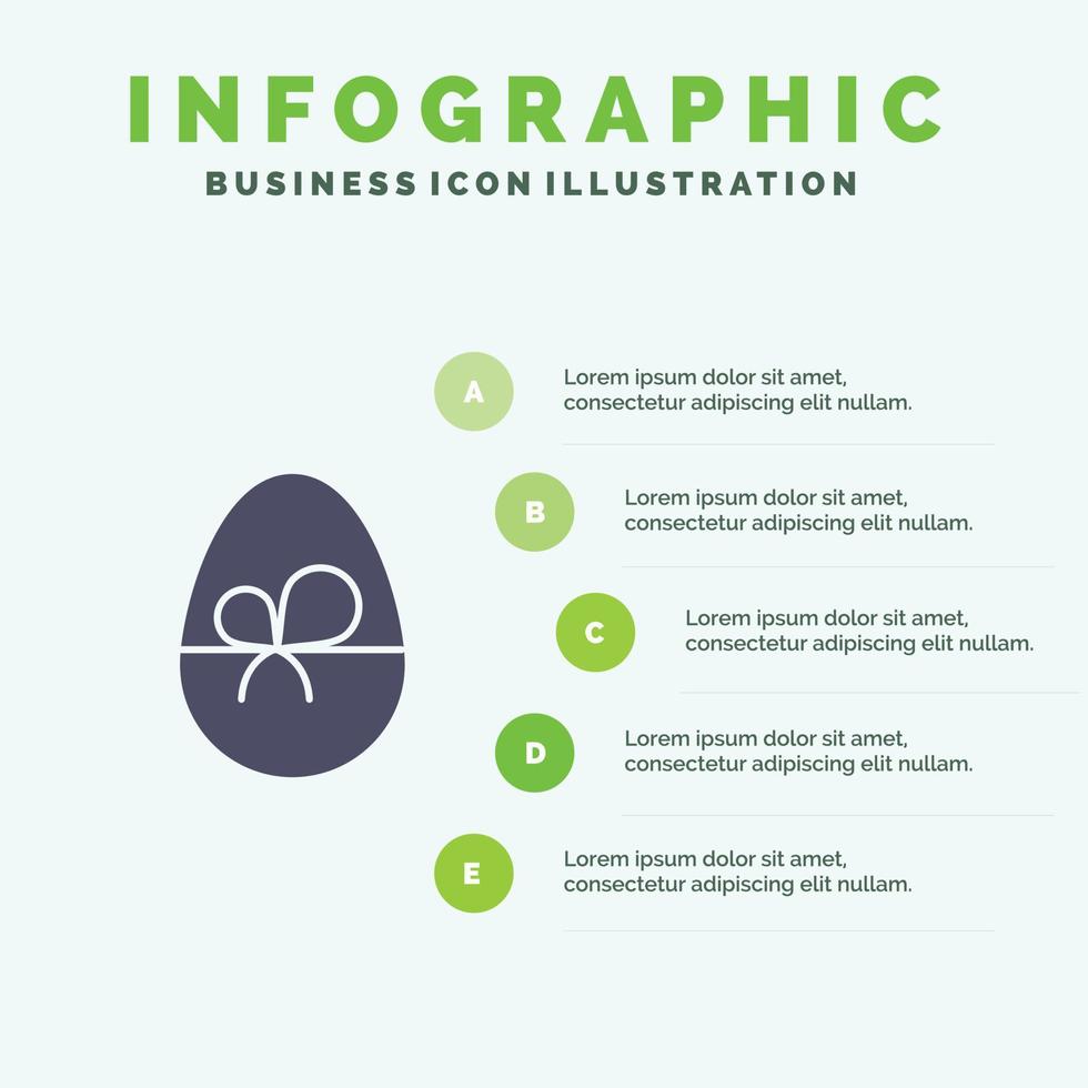 ei geschenk Pasen natuur solide icoon infographics 5 stappen presentatie achtergrond vector