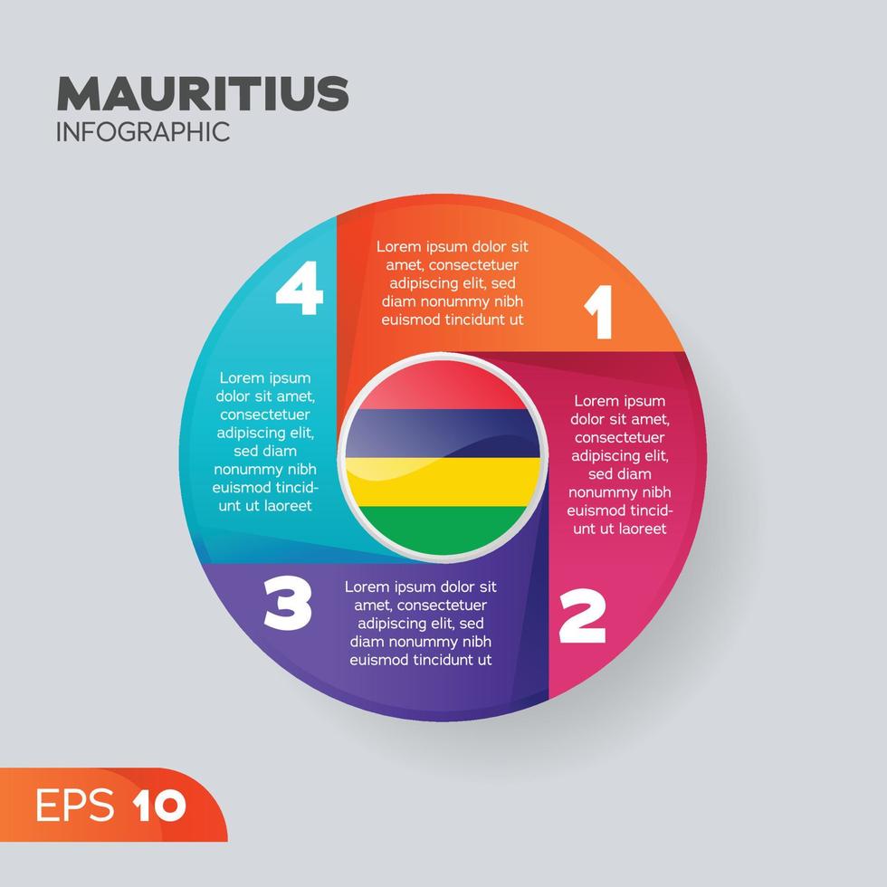 Mauritius infographic element vector