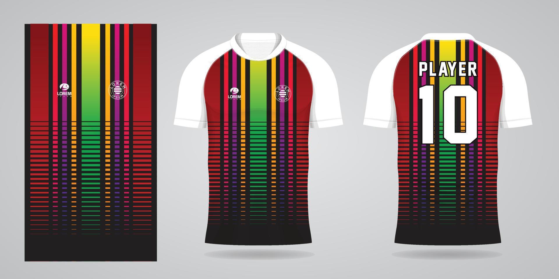 kleurrijke voetbal jersey sport ontwerpsjabloon vector