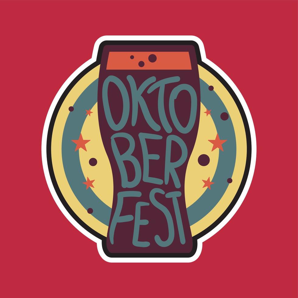 oktoberfest belettering badge vector