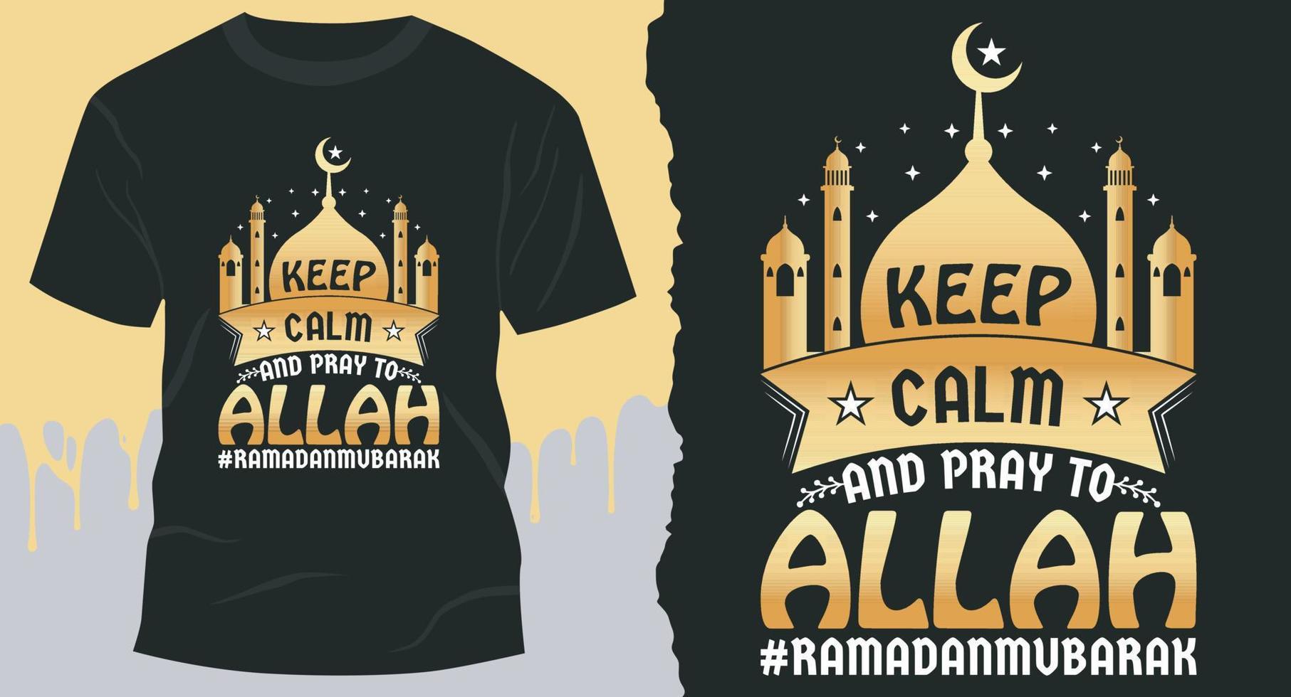 houden kalmte en bidden naar Allah ramadanmubarak, Ramadan ontwerp voor geschenk kaarten, spandoeken, vectoren, t-shirts, affiches, afdrukken, enz vector