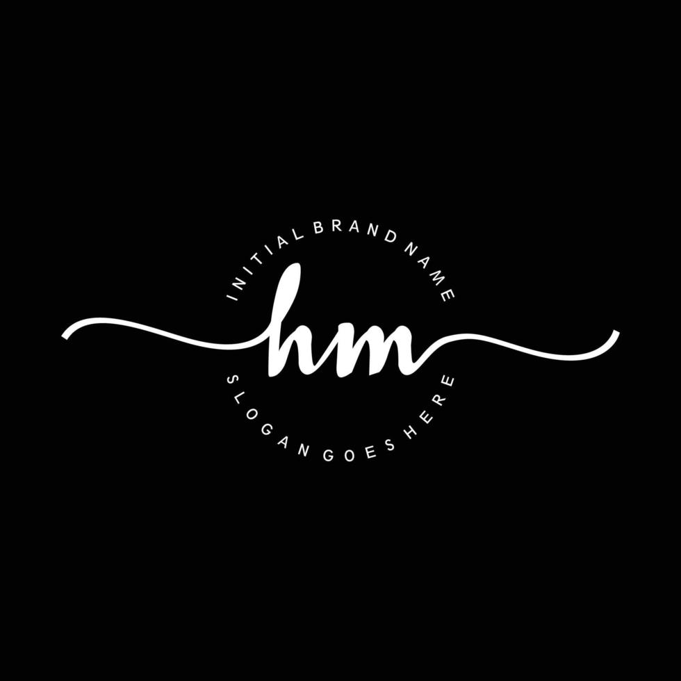 eerste hm handschrift logo sjabloon vector
