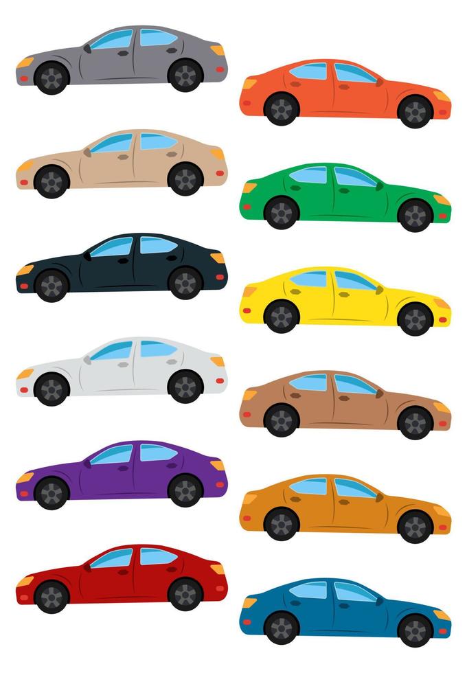 reeks van veelkleurig auto. geïsoleerd vector illustratie.