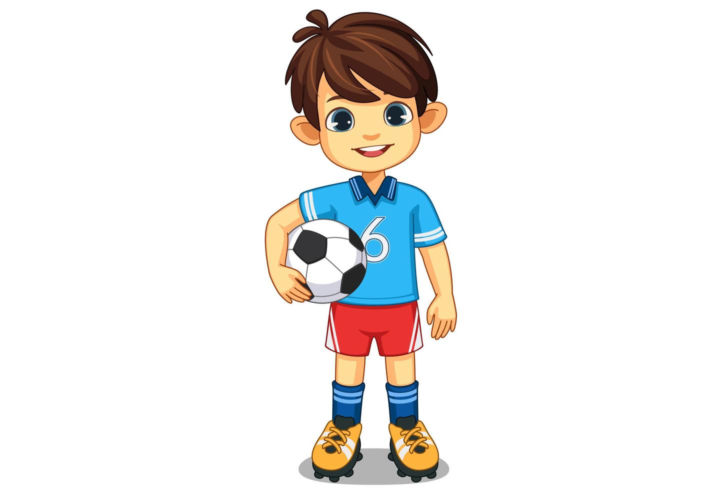 schattige kleine voetballer vector