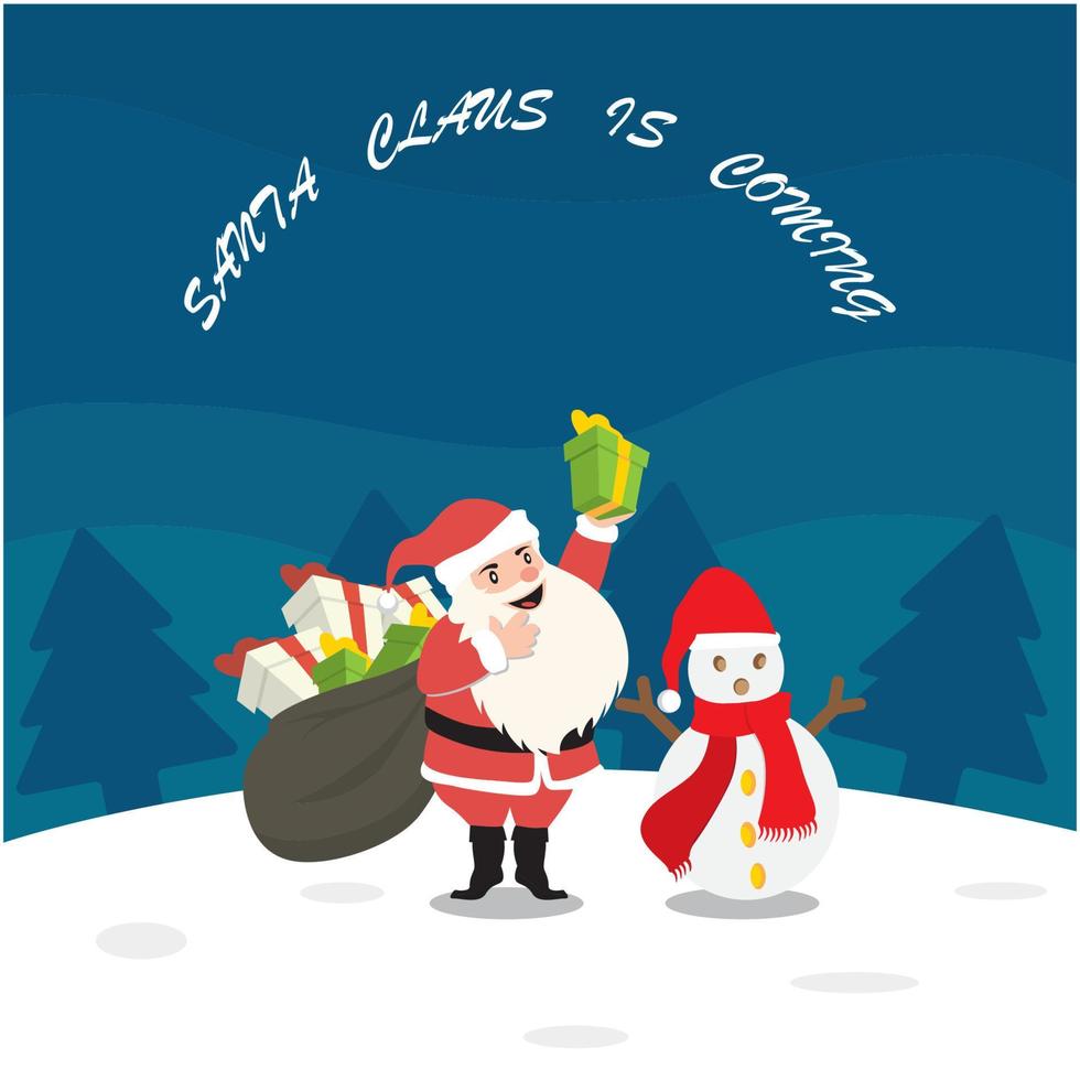 de kerstman claus logo en vector illustratie ontwerp