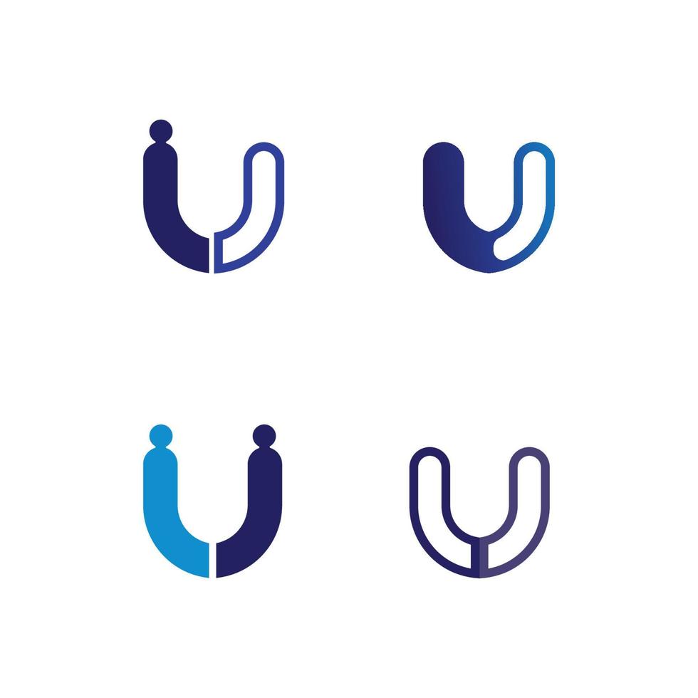 eerste brief u logo bedrijf en ontwerp icoon vector