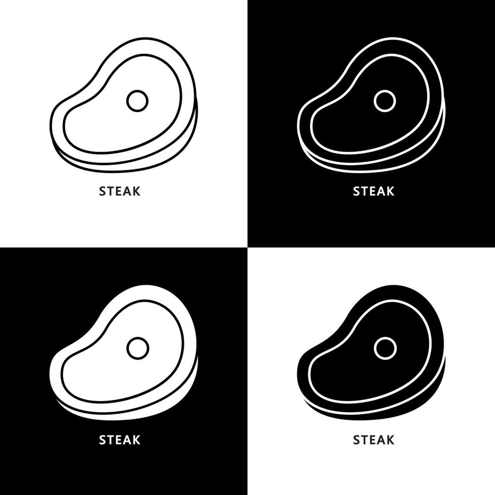 vlees steak logo. voedsel en drinken illustratie. rundvlees gegrild icoon symbool vector