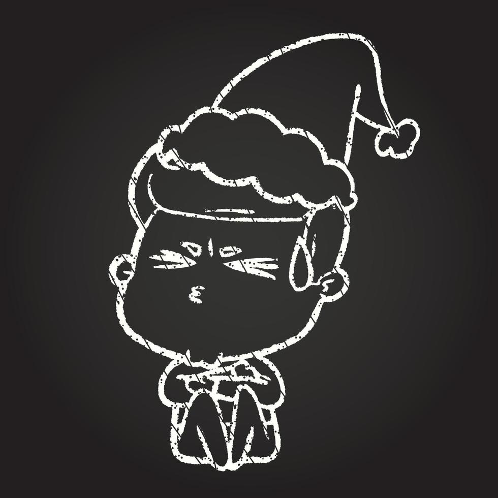 kerst man krijt tekening vector