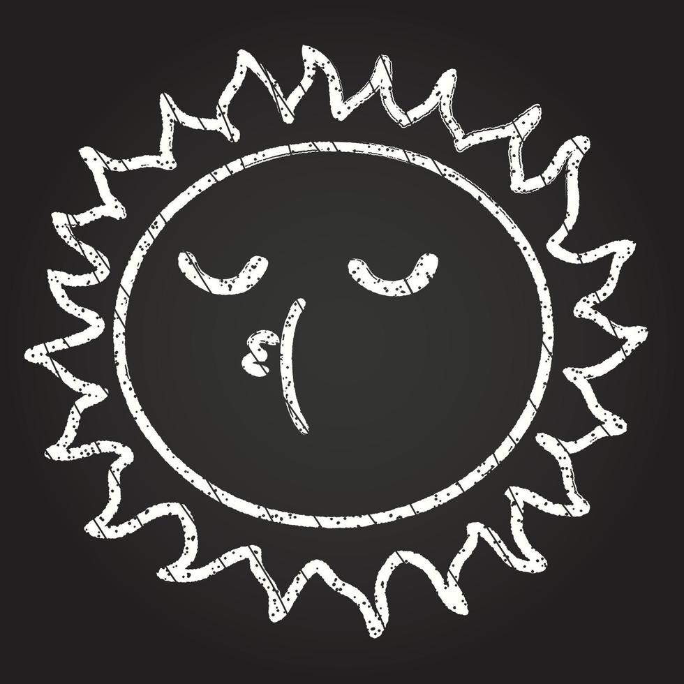 schattig zon krijt tekening vector