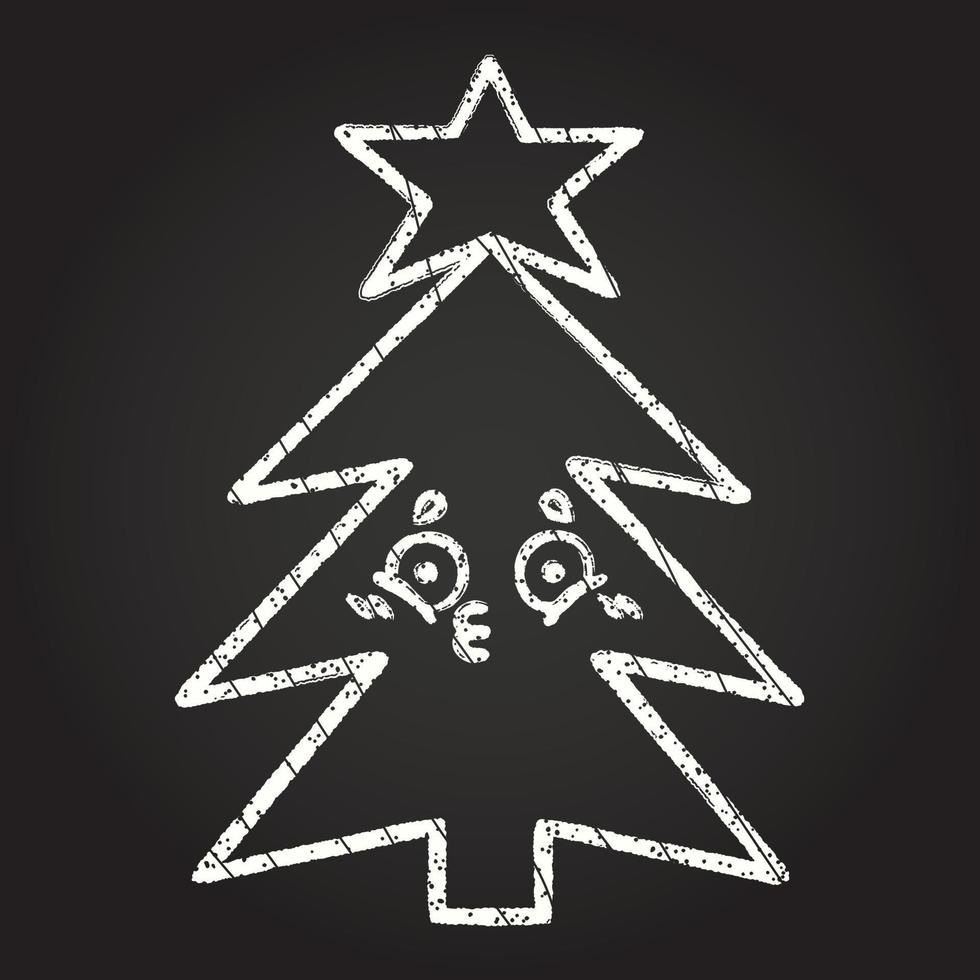 kerstboom krijt tekening vector