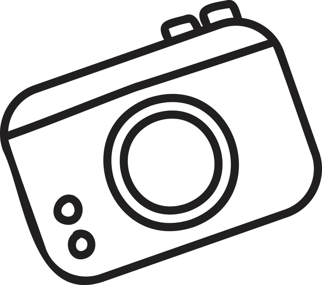 hand- getrokken wijnoogst camera illustratie vector