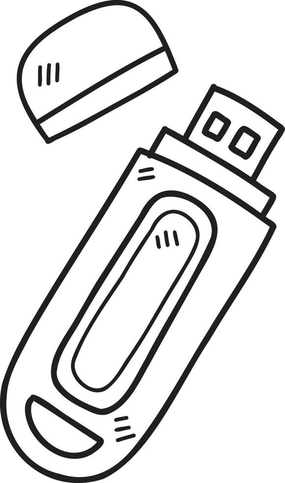hand- getrokken USB flash rit illustratie vector