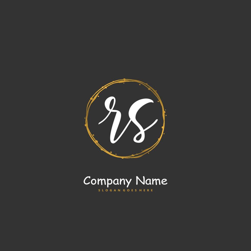 rs eerste handschrift en handtekening logo ontwerp met cirkel. mooi ontwerp handgeschreven logo voor mode, team, bruiloft, luxe logo. vector
