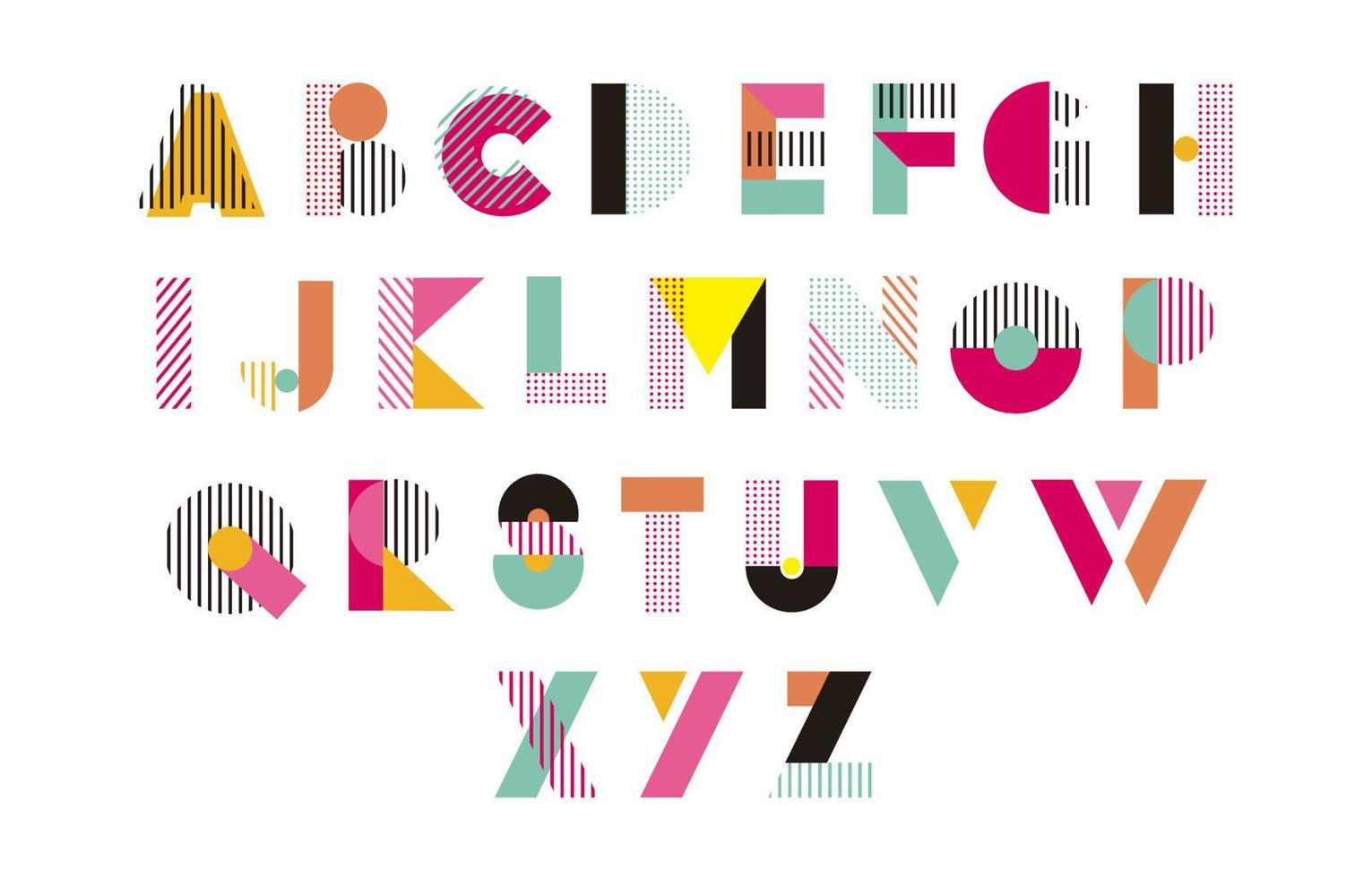 kleurrijk alfabet icoon reeks vector