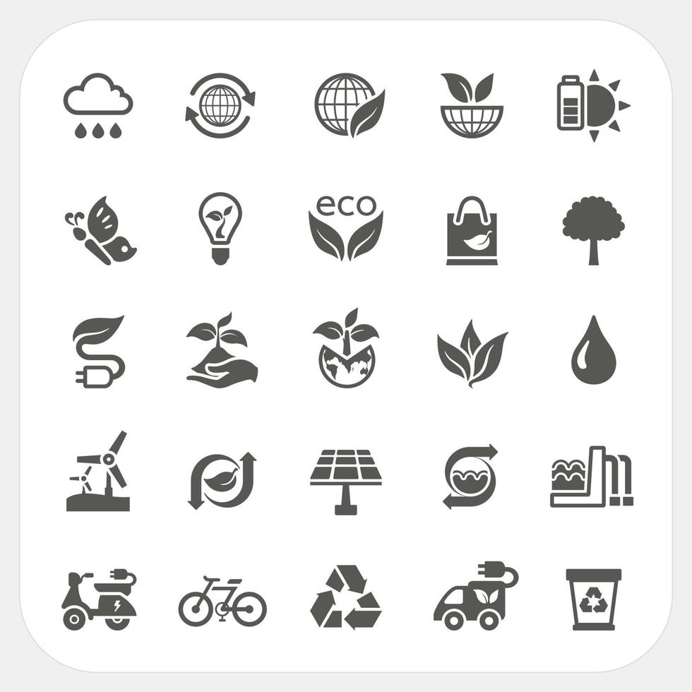 ecologie pictogrammen instellen vector