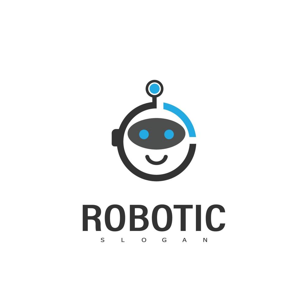 robot logo technologie modern vector