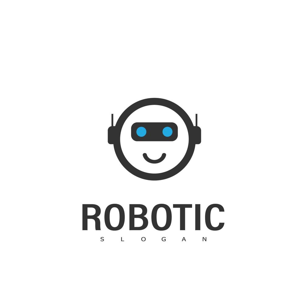 robot logo technologie modern vector