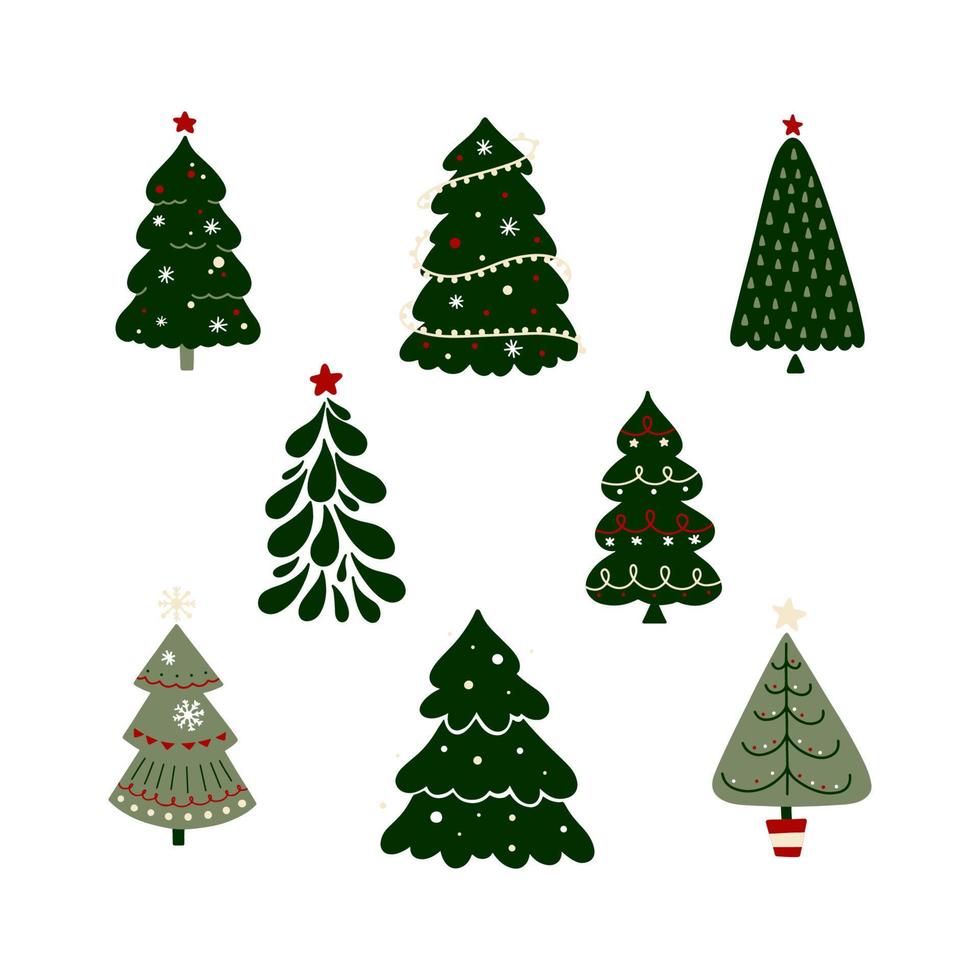 kerstbomen set vector