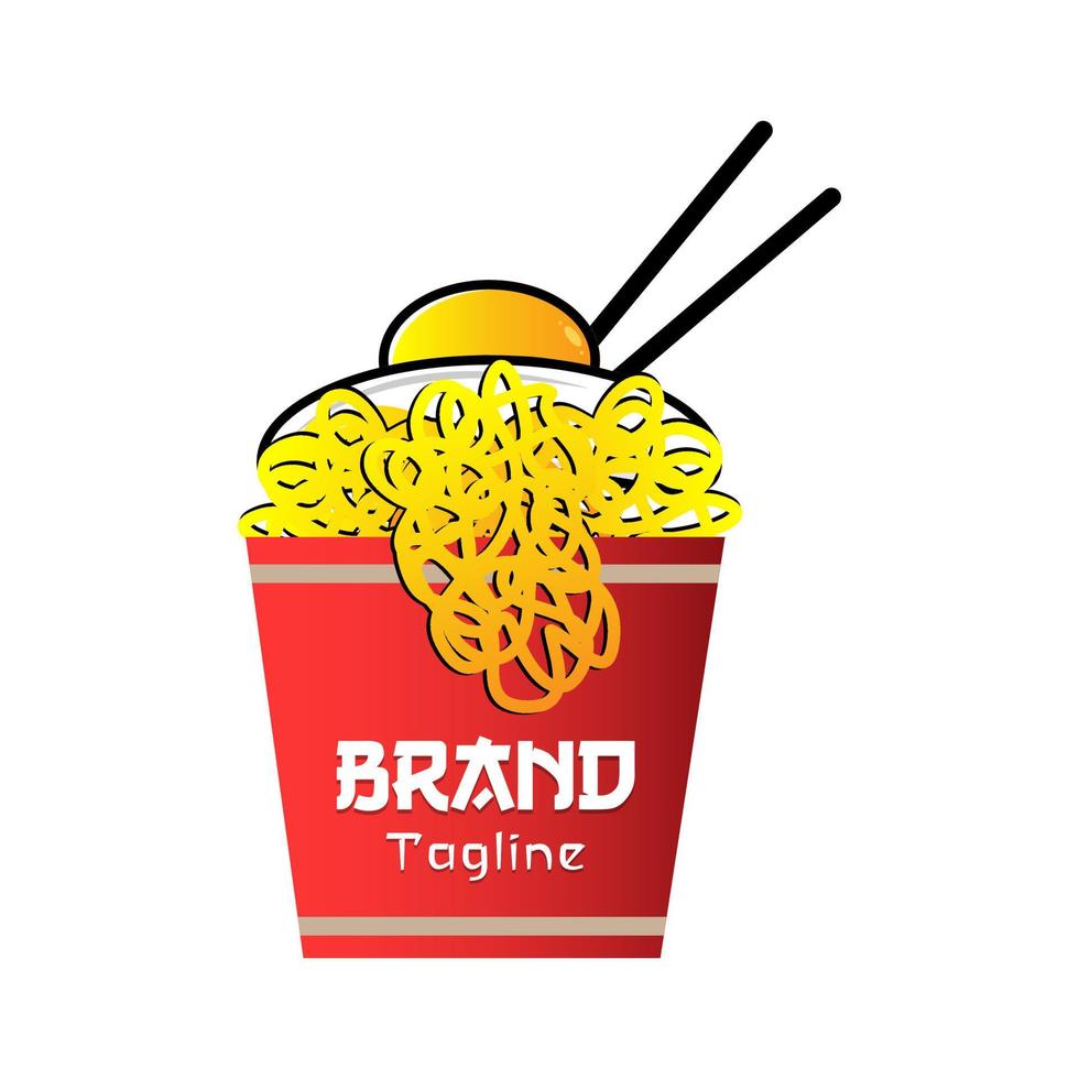 Chinese noodle logo ontwerp icoon sjabloon. noedels met eieren. geschikt voor ieder bedrijf verwant naar ramen, noedels, snel voedsel restaurants, Koreaans voedsel of Japans voedsel vector