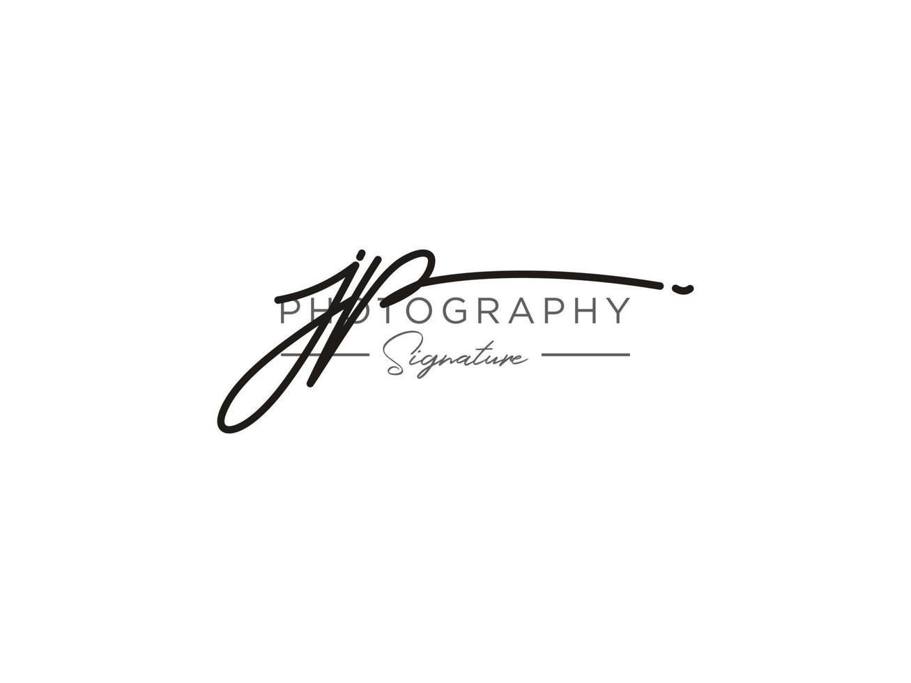 brief jp handtekening logo sjabloon vector