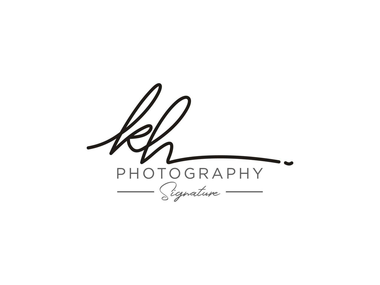 brief kh handtekening logo sjabloon vector