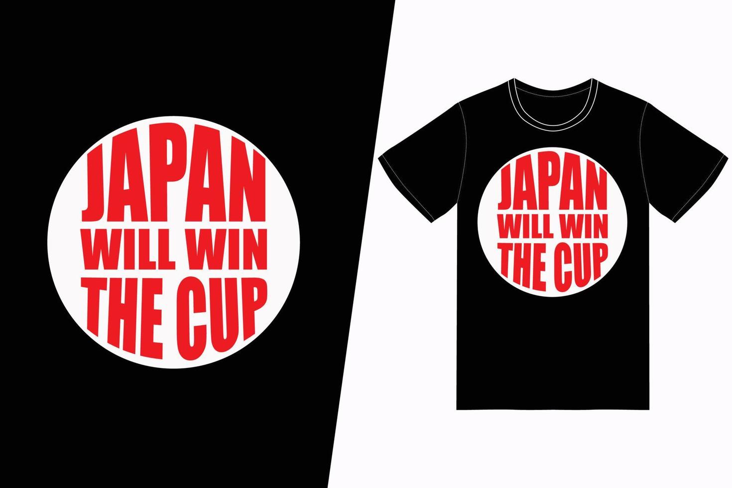 Japan zullen winnen de kop fifa voetbal ontwerp. fifa voetbal t-shirt ontwerp vector. voor t-shirt afdrukken en andere toepassingen. vector