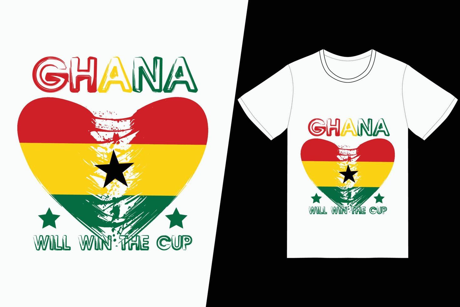 Ghana zullen winnen de kop fifa voetbal ontwerp. fifa voetbal t-shirt ontwerp vector. voor t-shirt afdrukken en andere toepassingen. vector