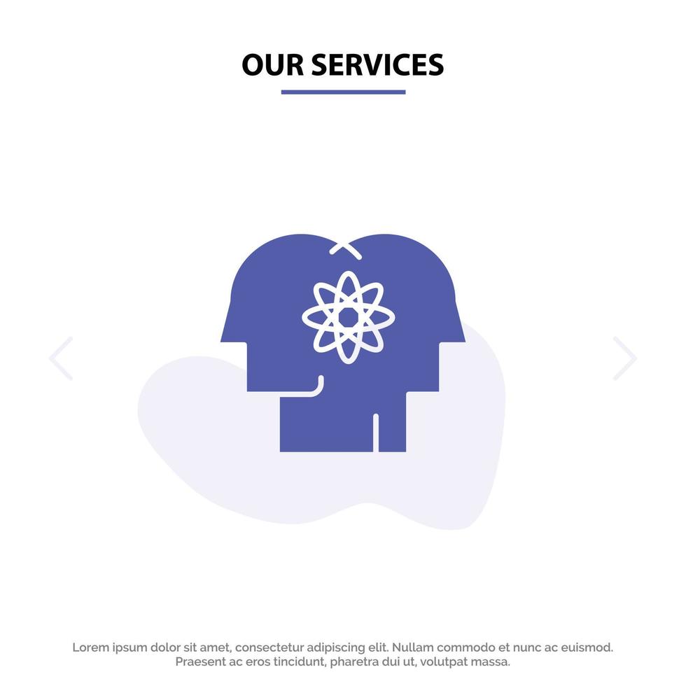 onze Diensten talent menselijk verbetering beheer mensen solide glyph icoon web kaart sjabloon vector