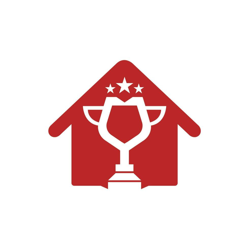 prijs kop huis logo ontwerp. trofee icoon ontwerp. prijs logo sjabloon vector