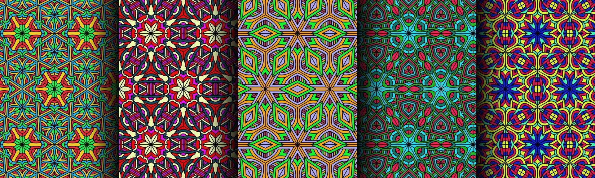 kleurrijk modern etnisch patroon verzameling bundel vector