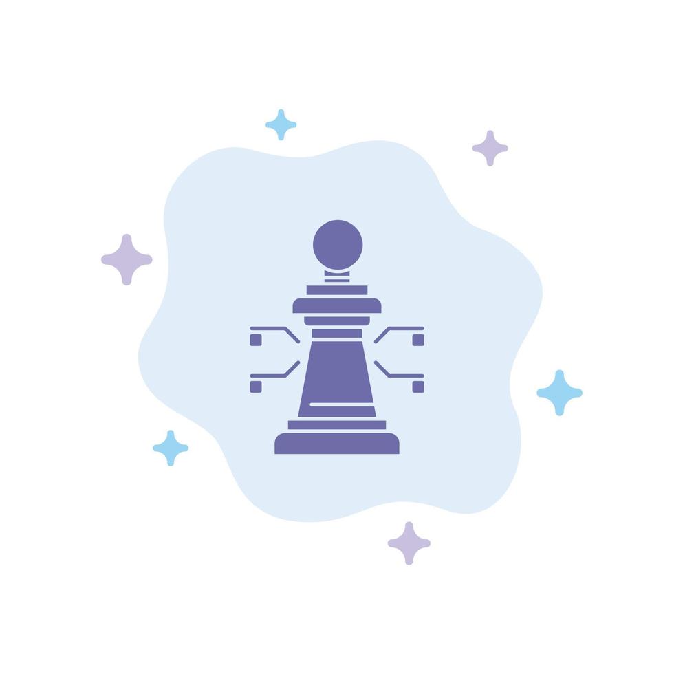 schaak laptop strategie spel blauw icoon Aan abstract wolk achtergrond vector