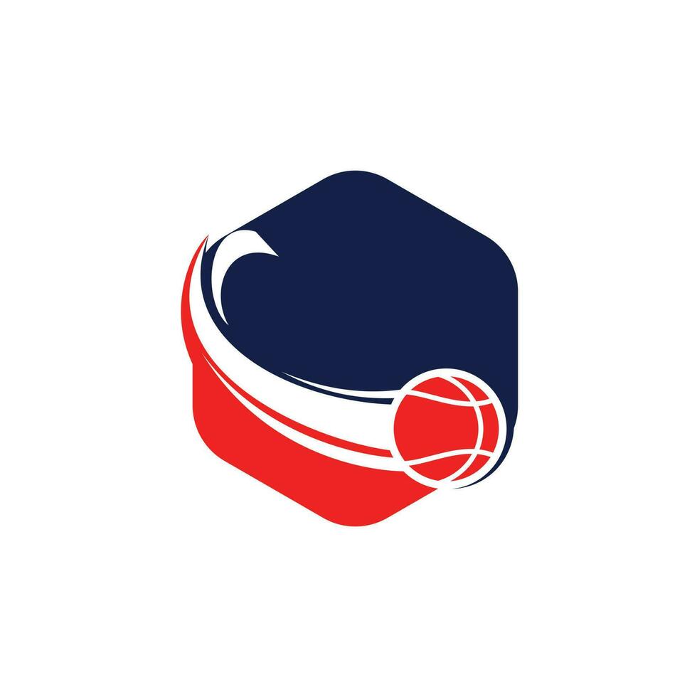 uniek mand bal logo ontwerp. basketbal club logo ontwerp sjabloon. vector