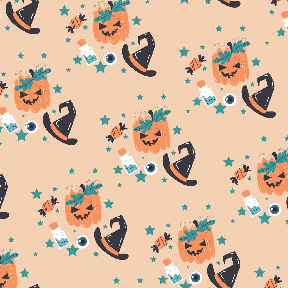 naadloos patroon met halloween perfect voor omhulsel papier vector