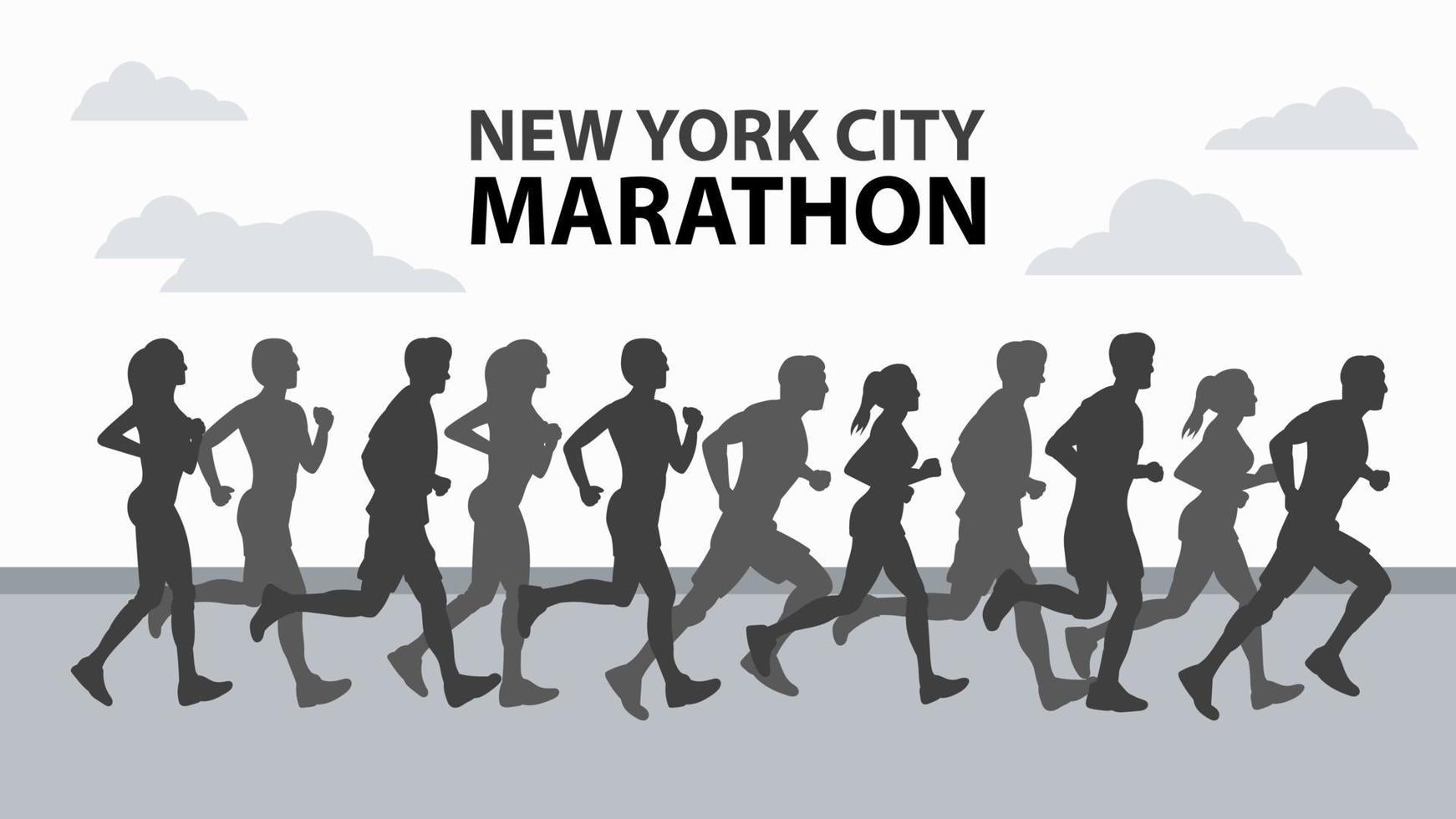 marathon van New York vector