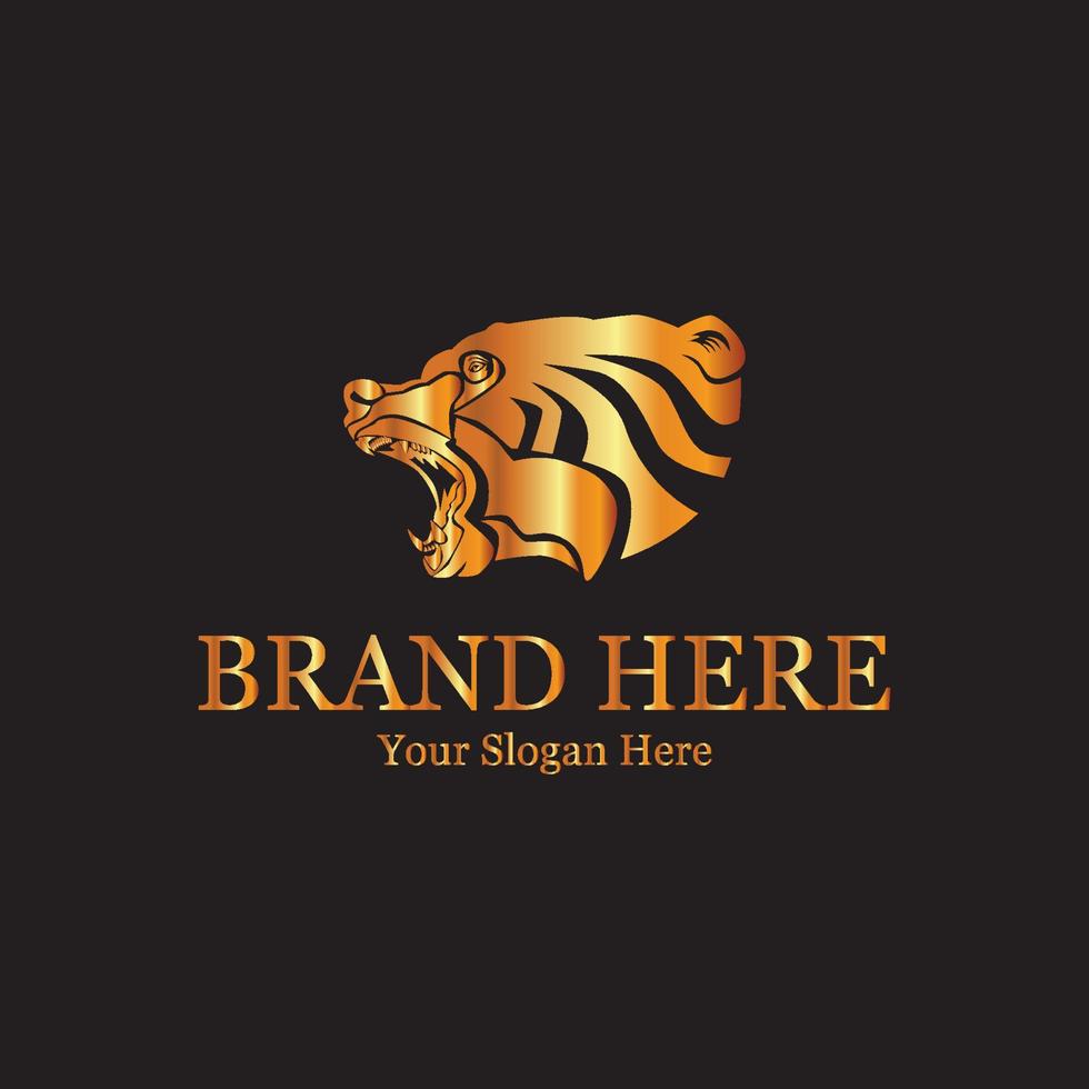 beer hoofd logo in goud kleur vector