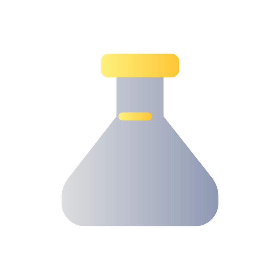 erlenmeyer fles vlak helling tweekleurig ui icoon. chemie glaswerk. laboratorium apparatuur. verzamelen monsters. gemakkelijk gevulde pictogram. gui, ux ontwerp voor mobiel sollicitatie. vector geïsoleerd rgb illustratie