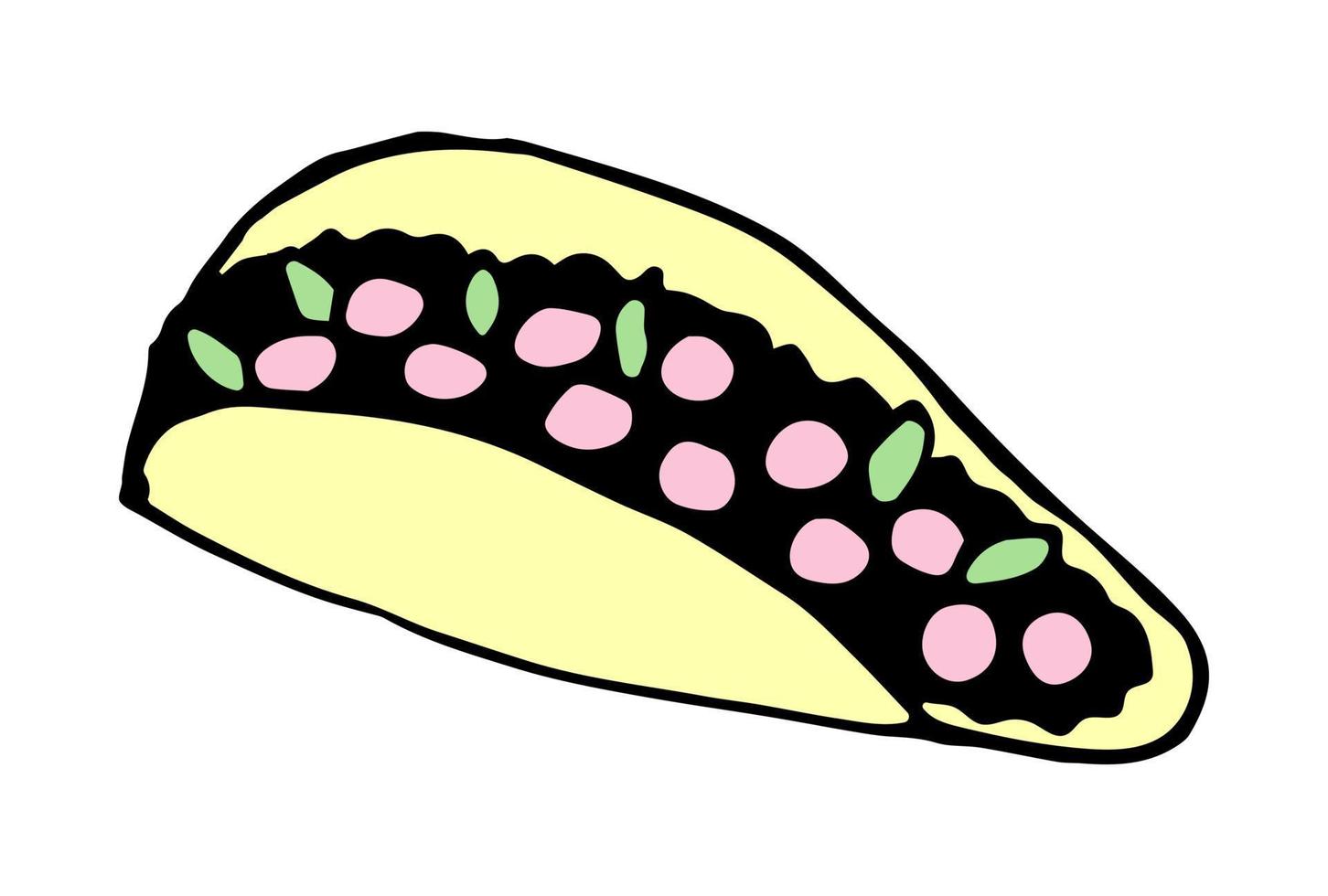 Mexicaans taco's, kleurrijk tekening vector