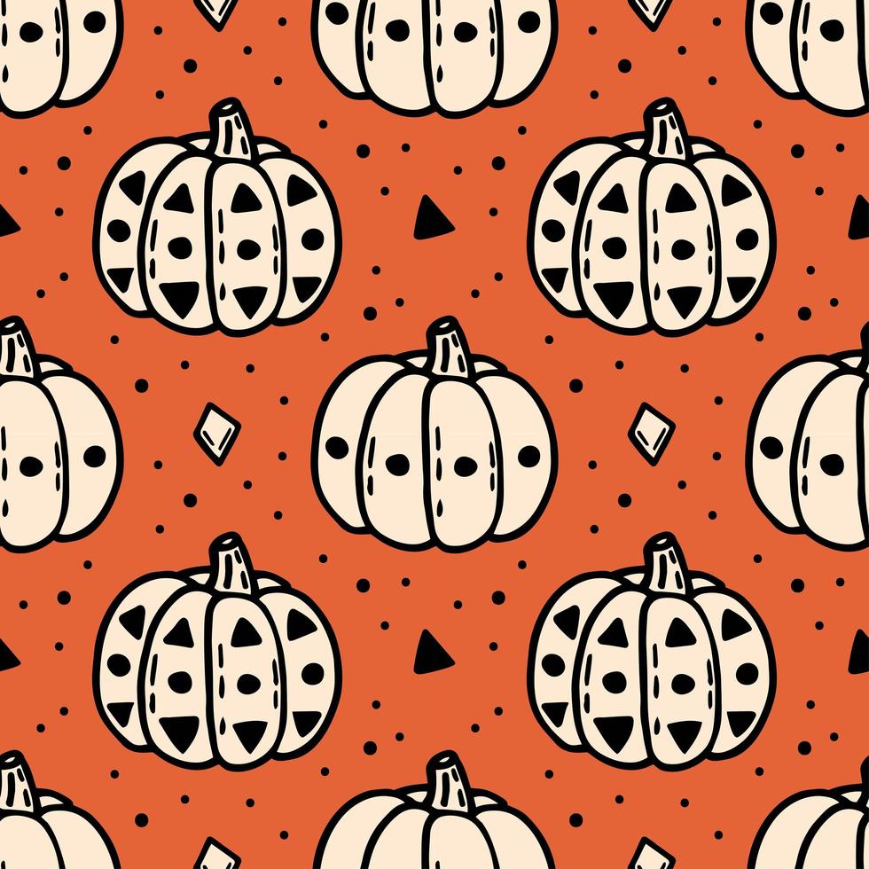 herfst halloween pompoen naadloze patroon vector