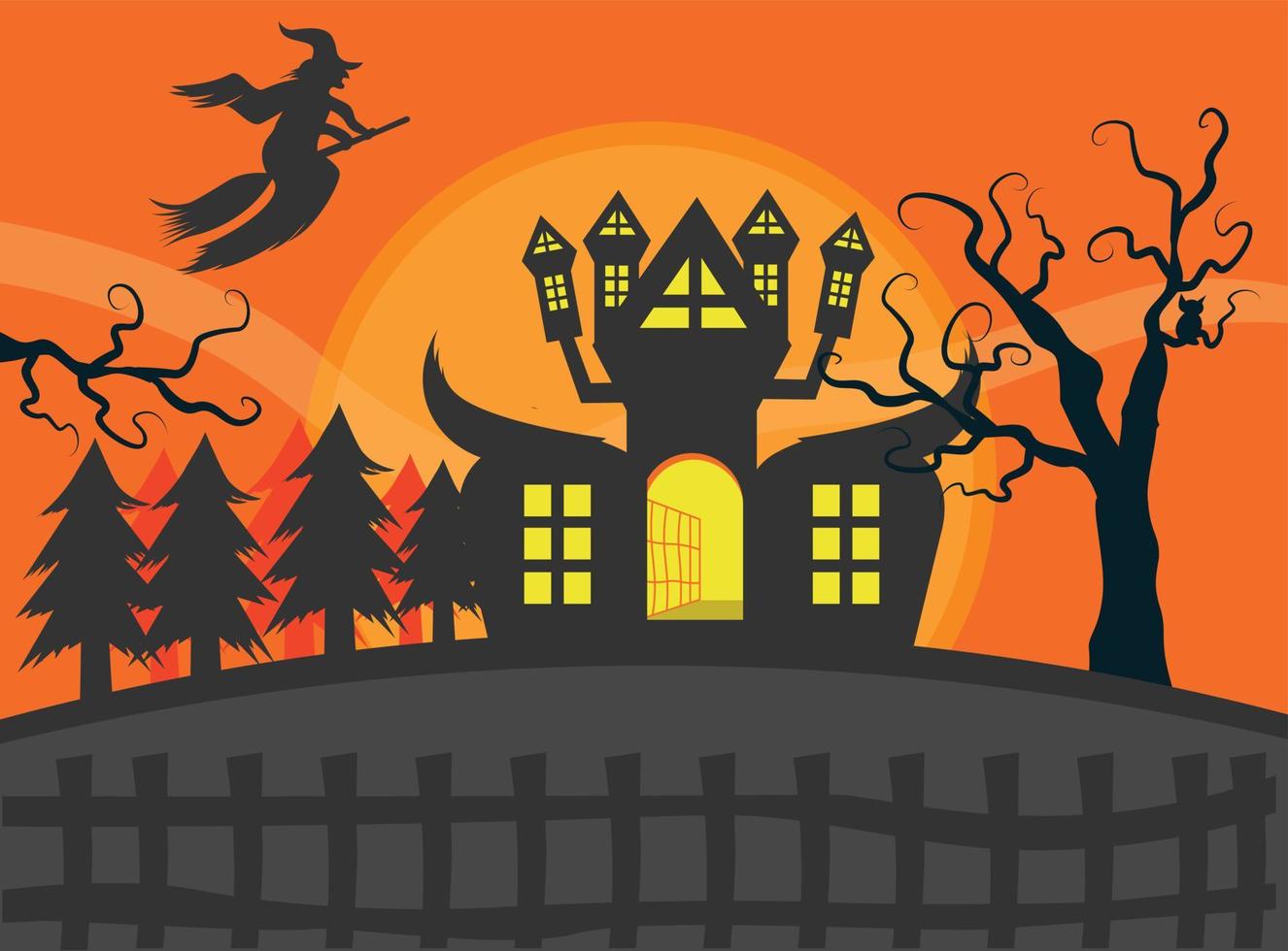 halloween achtergrond en elementen vector