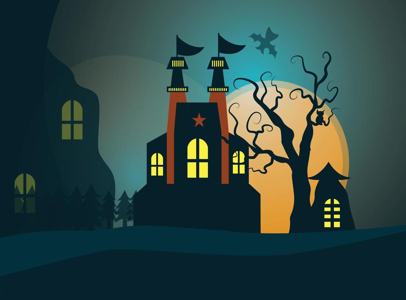 halloween achtergrond en elementen vector