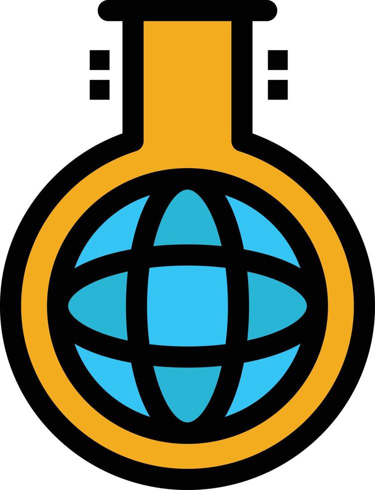 chemisch fles chemie experiment vlak kleur icoon vector icoon banier sjabloon