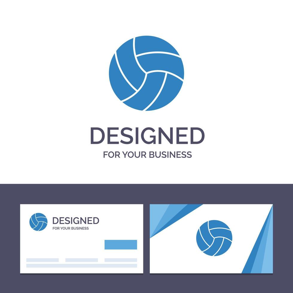 creatief bedrijf kaart en logo sjabloon bal volley volleybal sport vector illustratie