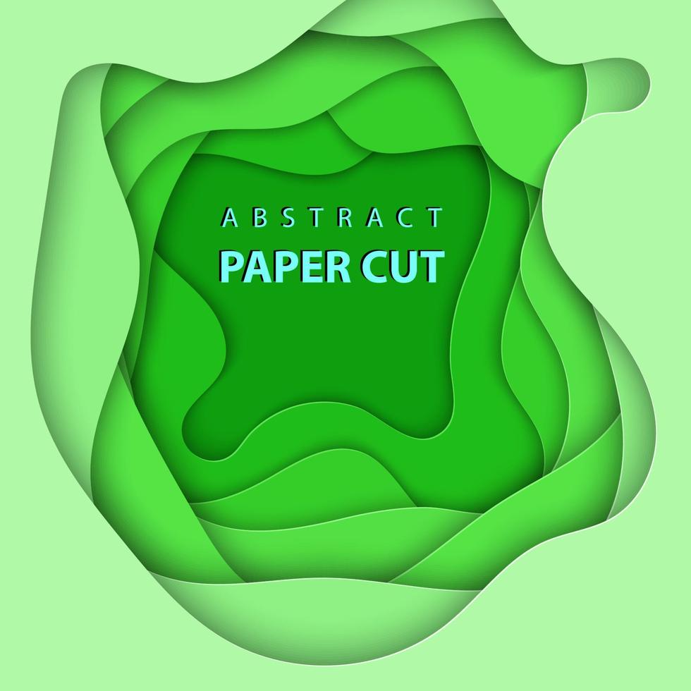 vector achtergrond met groene kleur papier gesneden vormen. 3D-abstracte papierkunststijl, ontwerplay-out voor zakelijke presentaties, flyers, posters, prenten, decoratie, kaarten, brochureomslag.