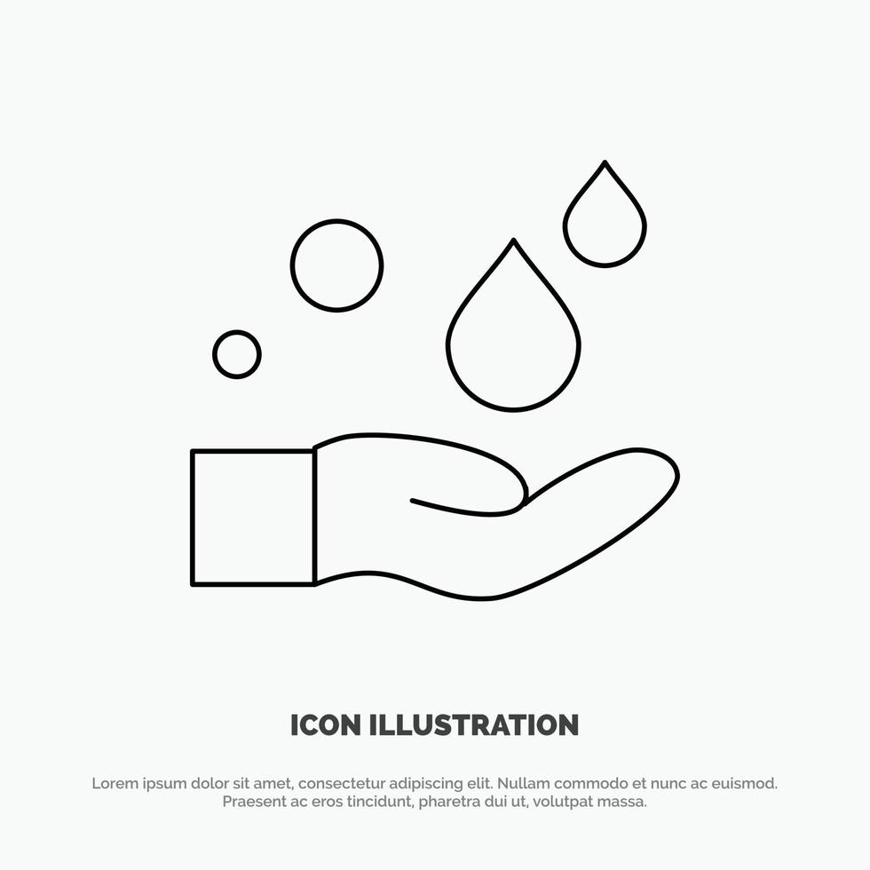schoonmaak hand- zeep wassen lijn icoon vector