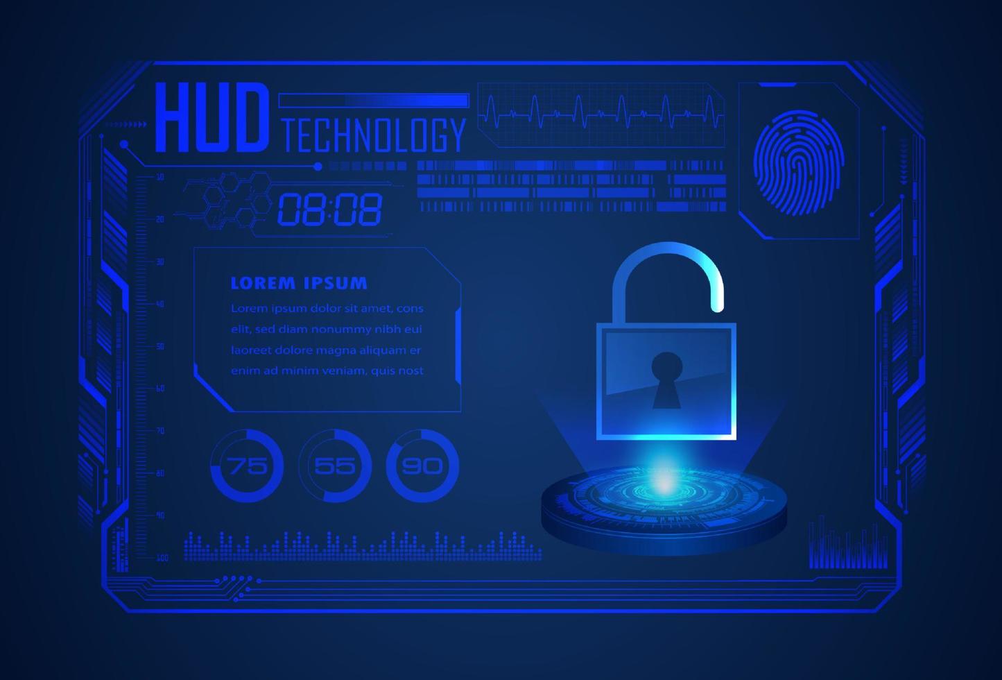 modern hud technologie scherm achtergrond vector