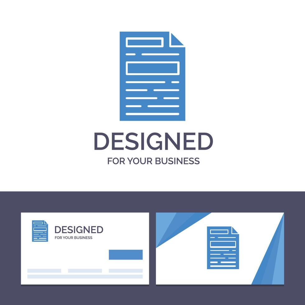 creatief bedrijf kaart en logo sjabloon het dossier document ontwerp vector illustratie
